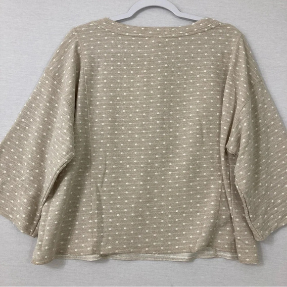 Blu Pepper Cream White Button Polka Dot Boxy Fit Knit Top Large - Picture 8 of 9